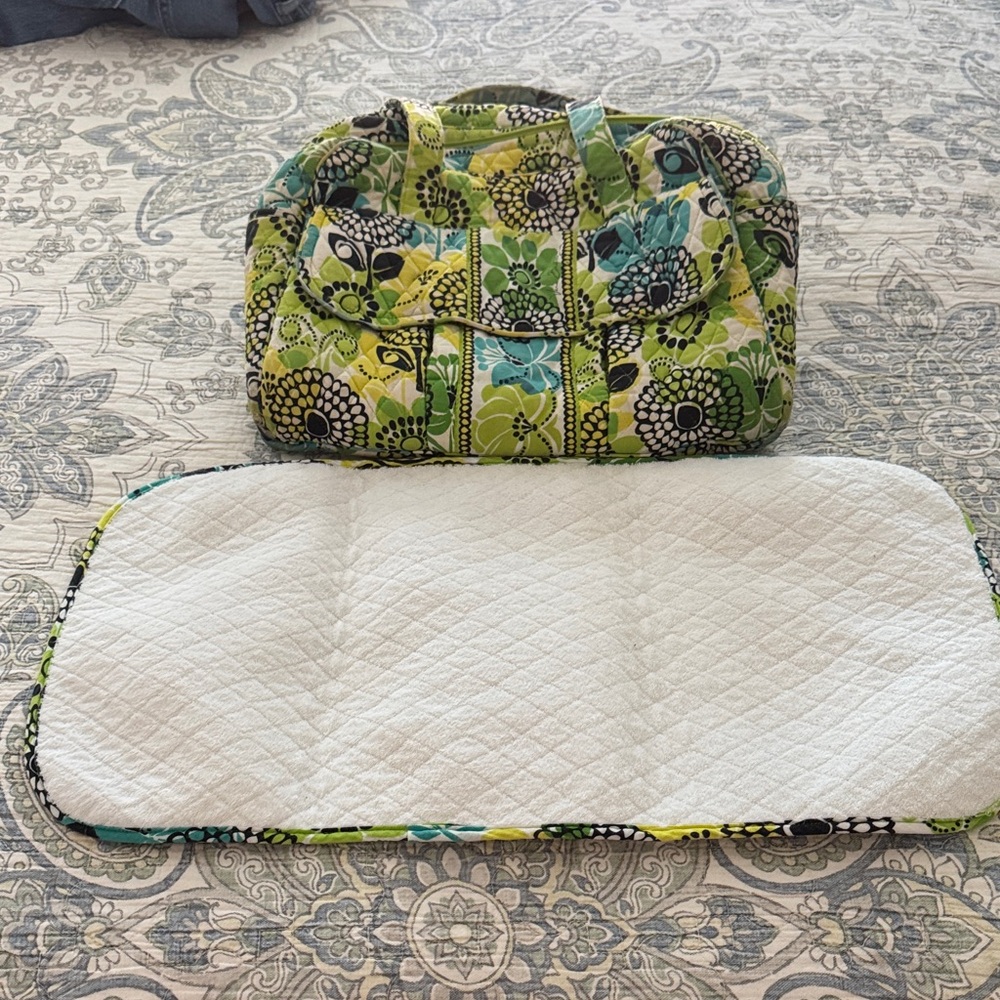 Vera Bradley Floral Baby Bag - Green and Blue